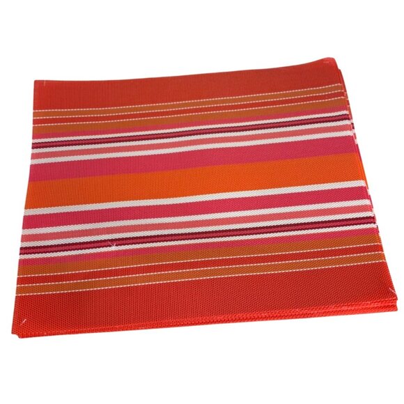 Room Essentials Indoor Outdoor Placemats Set of 8 Woven Vinyl Tangerine Rainbow - Picture 2 of 8
